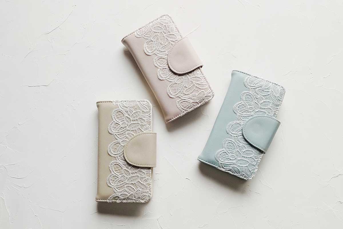 新品スマホケースAOYAMA LACE ブラック レース レースを纏ったスマホケースやアクセサリーでエレガントに