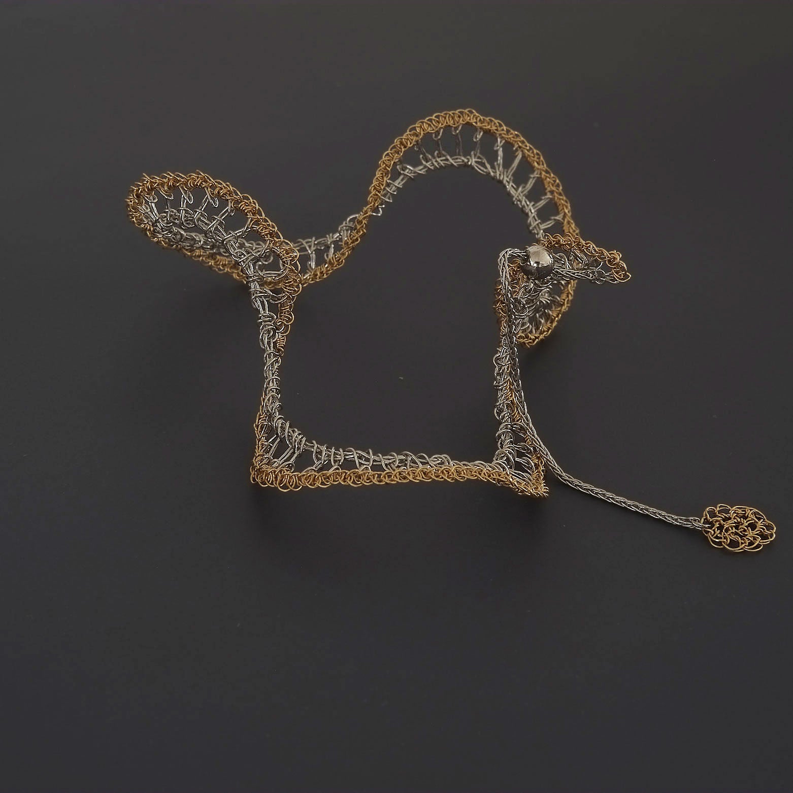 Furifuri Bracelet(シルバー×ゴールド)Takahashi Naomi - Crochet with Wire -