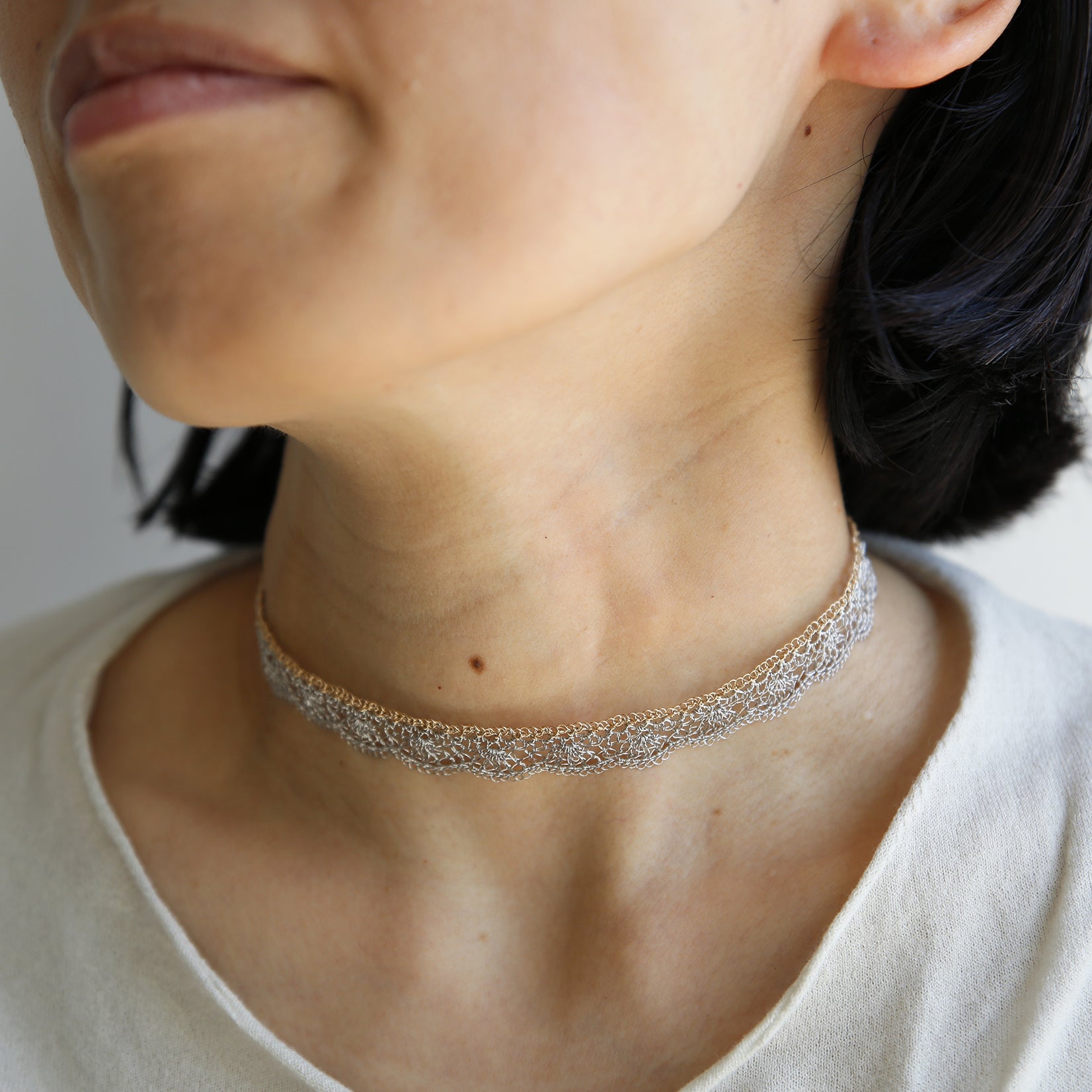 Matsu Choker (シルバー×ゴールド)Takahashi Naomi - Crochet with Wire -