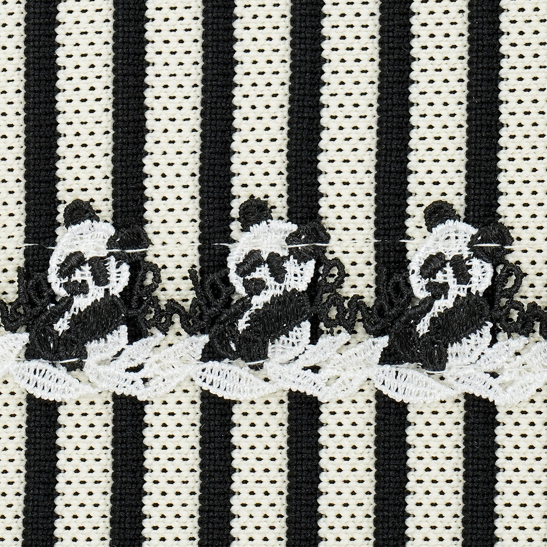 アニマルレースストライプ小物／クラッチポーチ（パンダ）