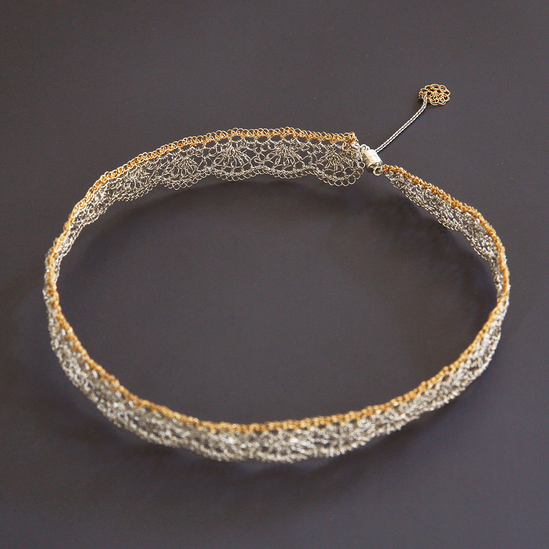 Matsu Choker （シルバー×ゴールド）Takahashi Naomi - Crochet with Wire -