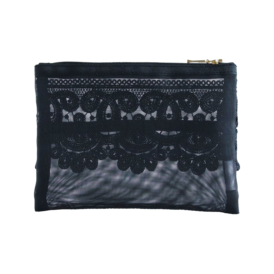 クラッシーメッシュ小物/ファスナーポーチS（ブラック） | 横浜元町  