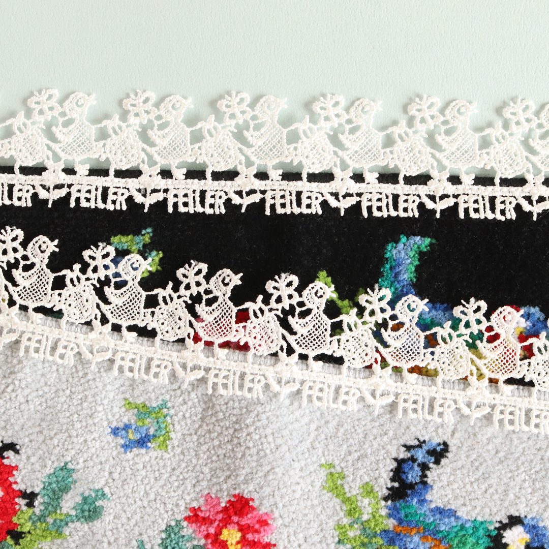 フェイラー ハイジペイズリー 近沢レース店コラボ レース付ハンカチ  