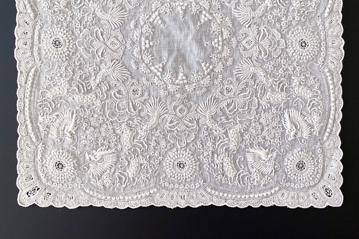 汕頭 ハンカチ スワトウ 汕頭 手刺繍 レース ハンカチ 汕頭（スワトウ  