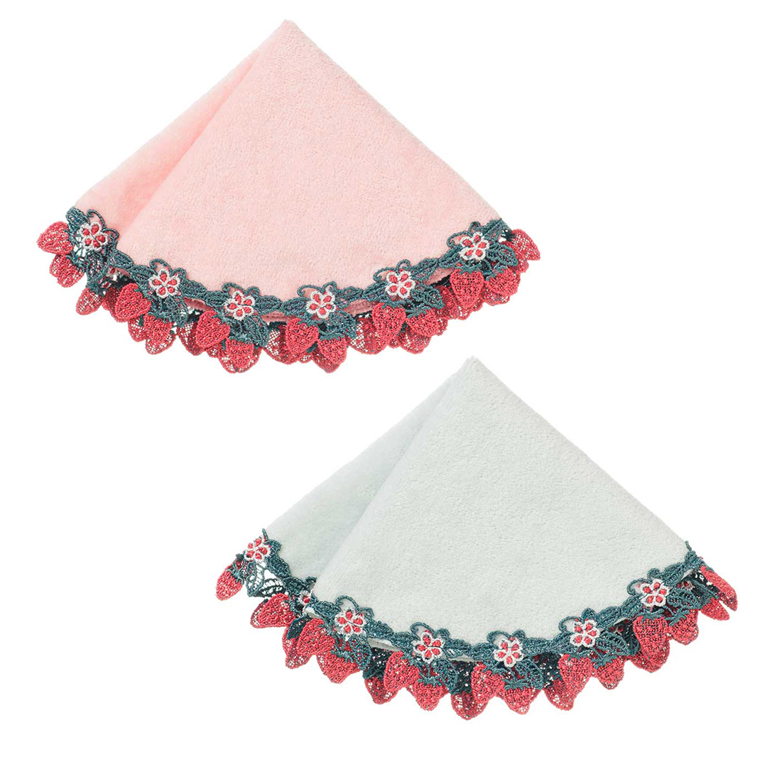 近沢レース　フェイスタオル　春摘みいちご 春満載。美味しそうで、楽しい「春摘みいちご」「桜餅」 | 横浜元町