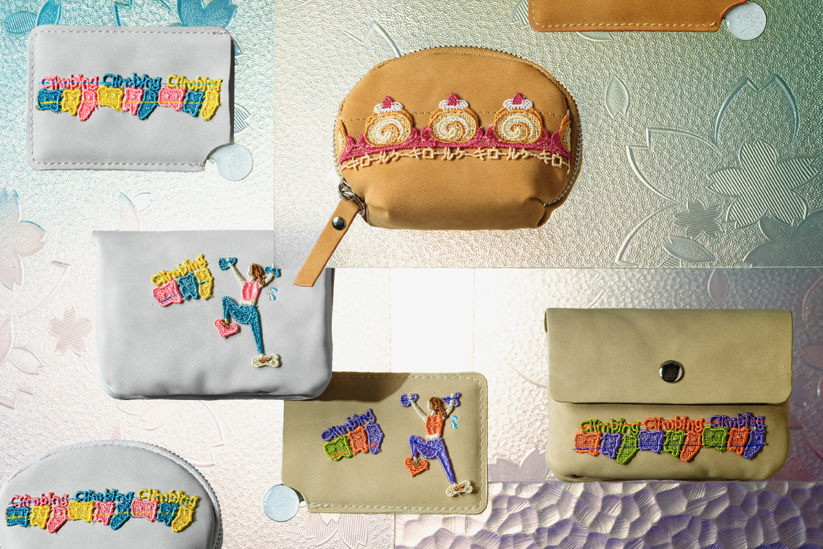 ミニポーチ／ボルダリング（ダークグレー×ピンク） | 横浜元町 近沢