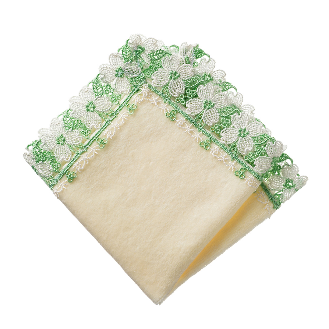 シーズンタオルハンカチ/ハナミズキ（アイボリー） | 横浜元町 近沢