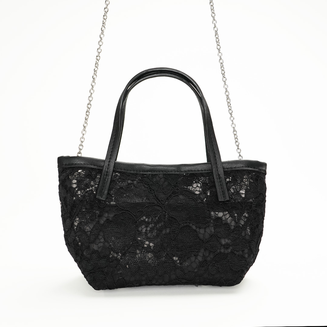 ブルーメン小物/マイクロトート（ブラック） | 横浜元町 近沢レース店