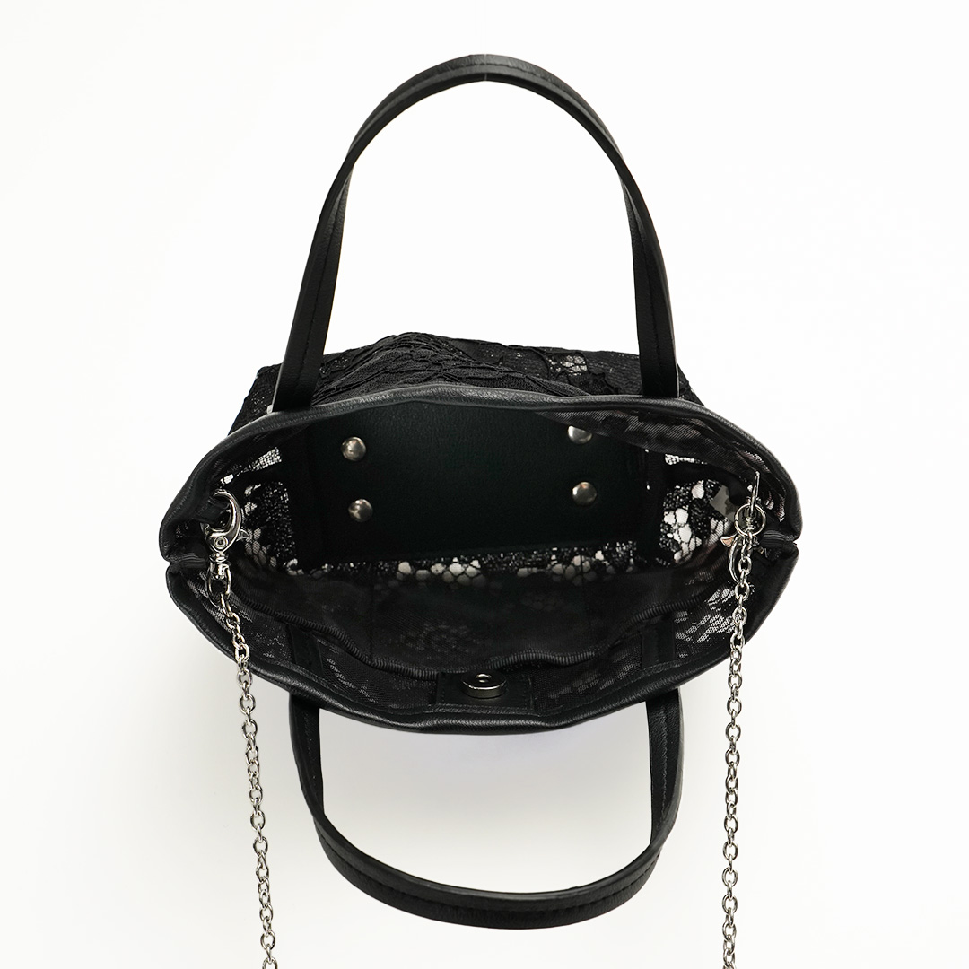 ブルーメン小物/マイクロトート（ブラック） | 横浜元町 近沢レース店