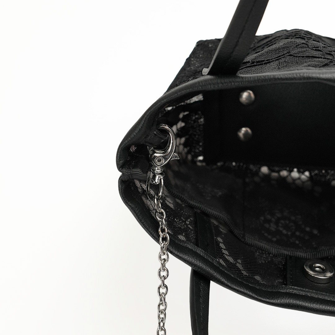 ブルーメン小物/マイクロトート（ブラック） | 横浜元町 近沢レース店