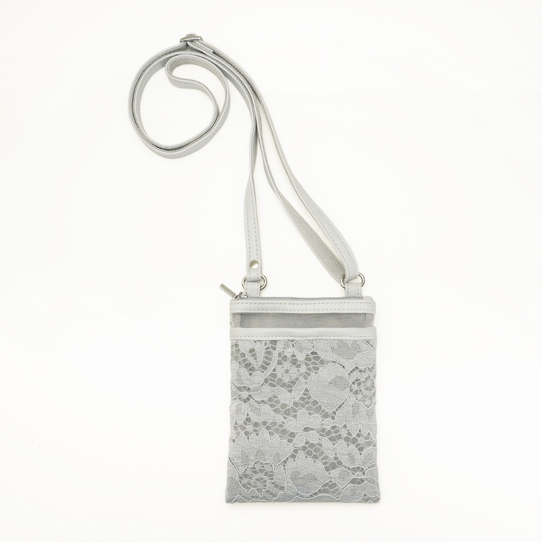 ブルーメン小物/マイクロサコッシュ（グレー） | 横浜元町 近沢レース店