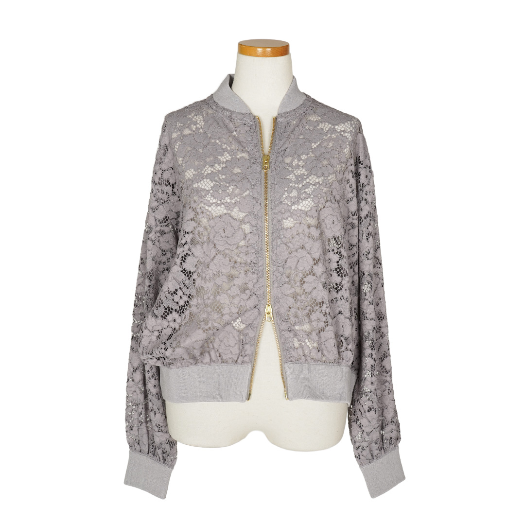 ラッセルレース/ブルゾン（ライトグレー） | 横浜元町 近沢レース店